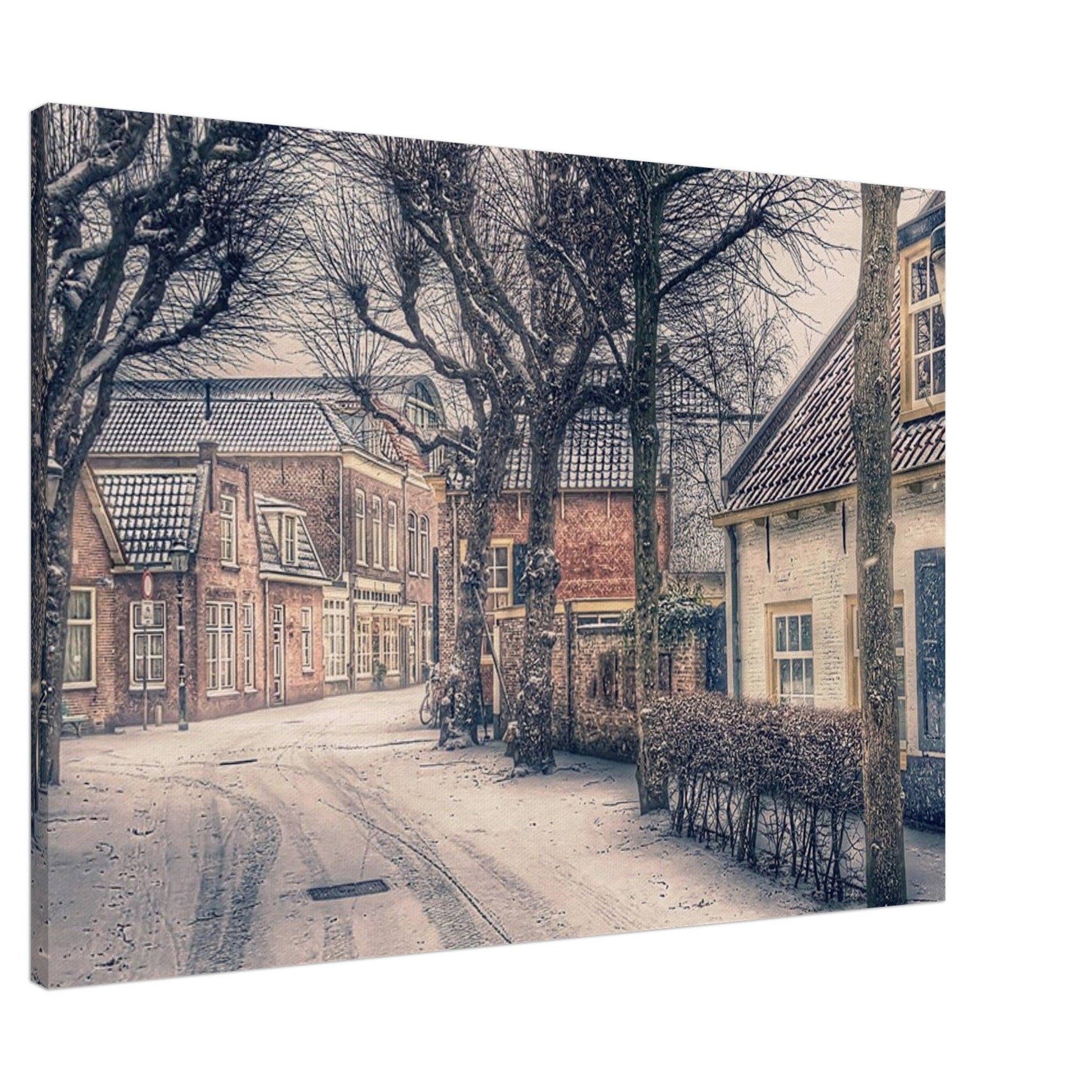Canvas Treubstraat Winter - Voorschoten.Online Webshop