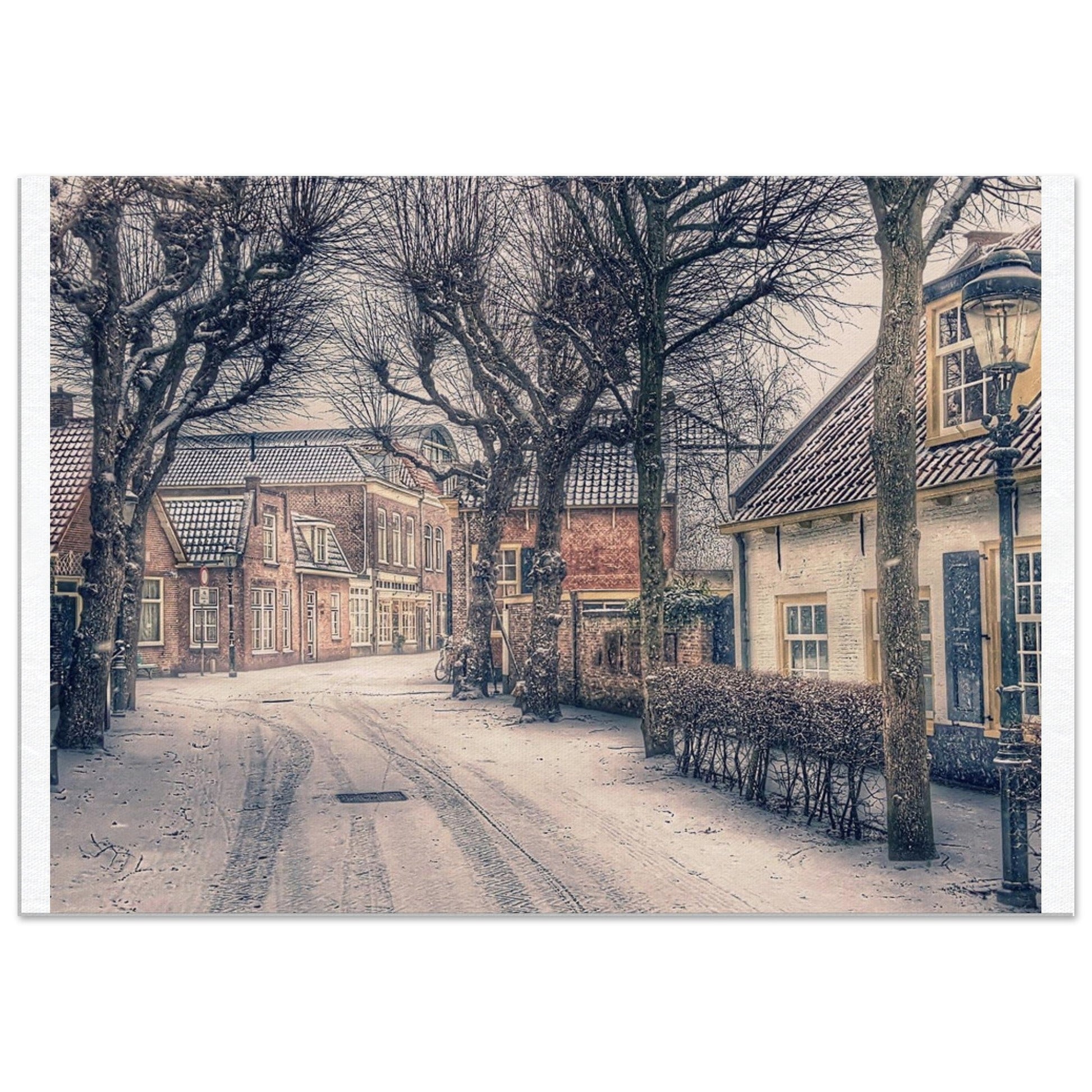 Canvas Treubstraat Winter - Webshop I Love Voorschoten