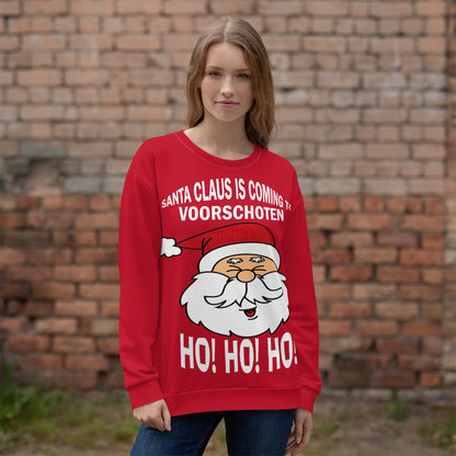Kersttrui Voorschoten Uniseks Santa Claus is coming to Voorschoten - Voorschoten.Online Webshop
