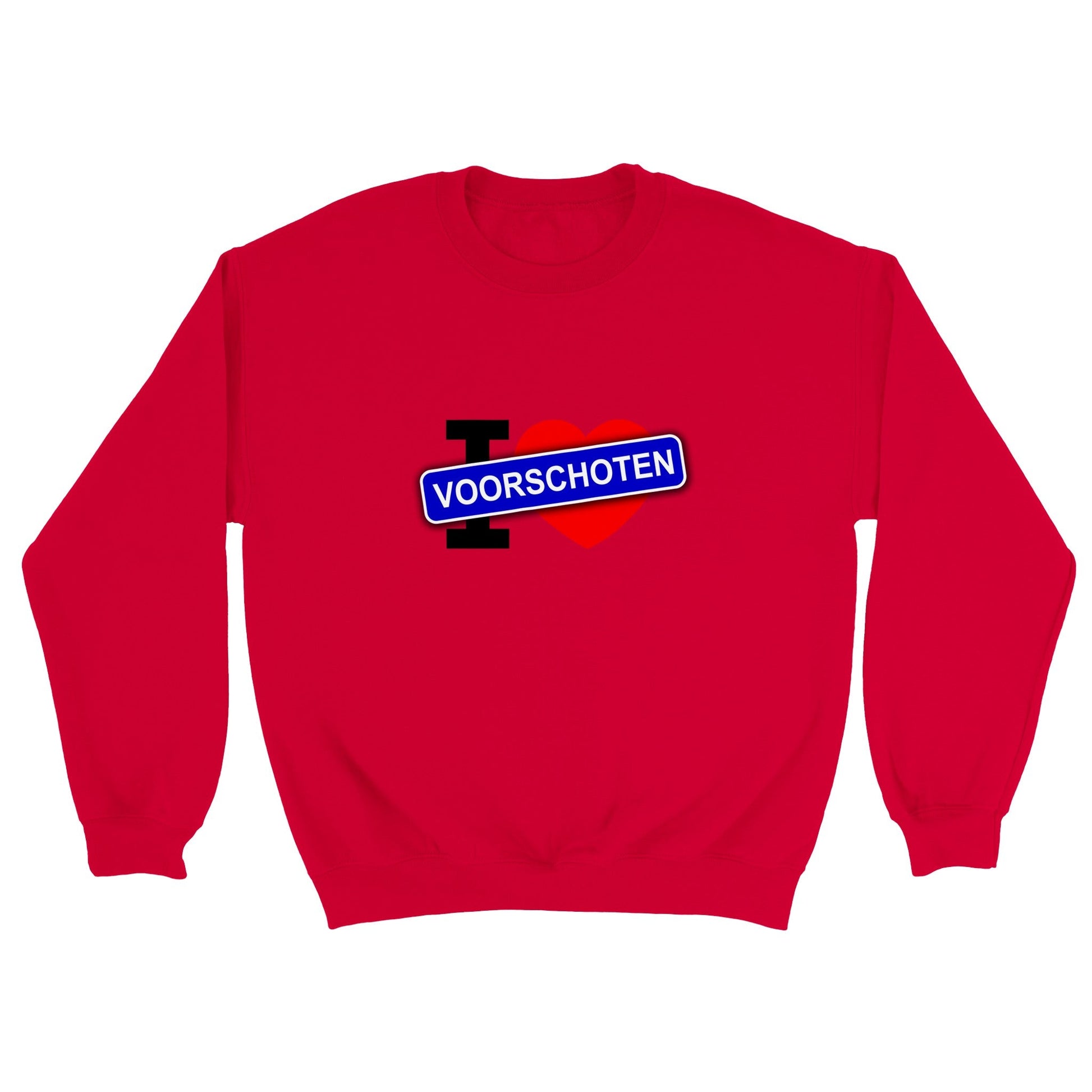 Klassiek uniseks sweatshirt met ronde hals - Webshop I Love Voorschoten