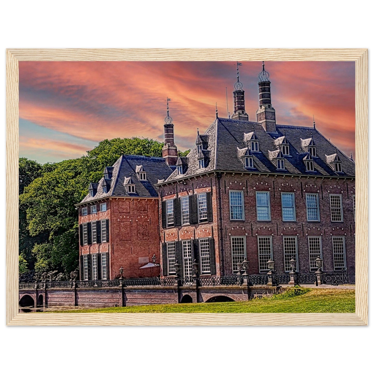 Premium matte papier poster in houten lijst Kasteel Duivenvoorde - Webshop I Love Voorschoten