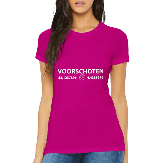 Premium T-shirt met ronde hals voor dames Voorschoten coördinaten - Webshop I Love Voorschoten