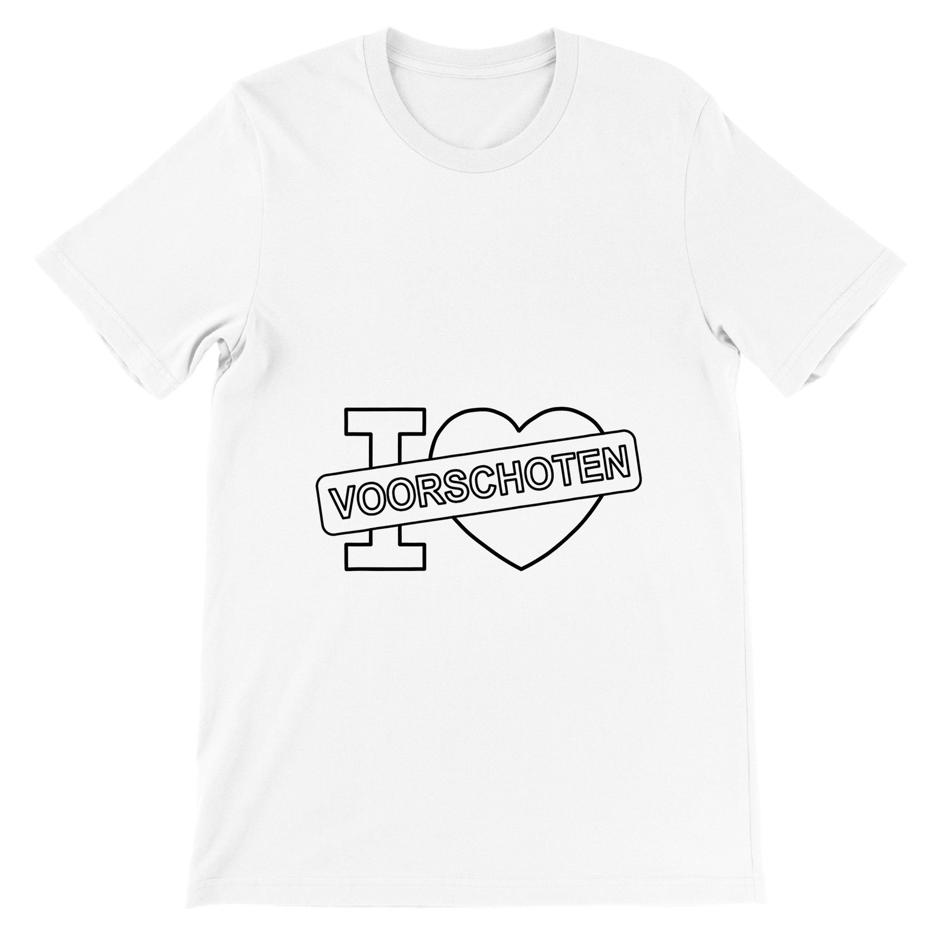 Premium uniseks T-shirt met ronde hals I Love Voorschoten - I Love Voorschoten & Voorschoten.Online