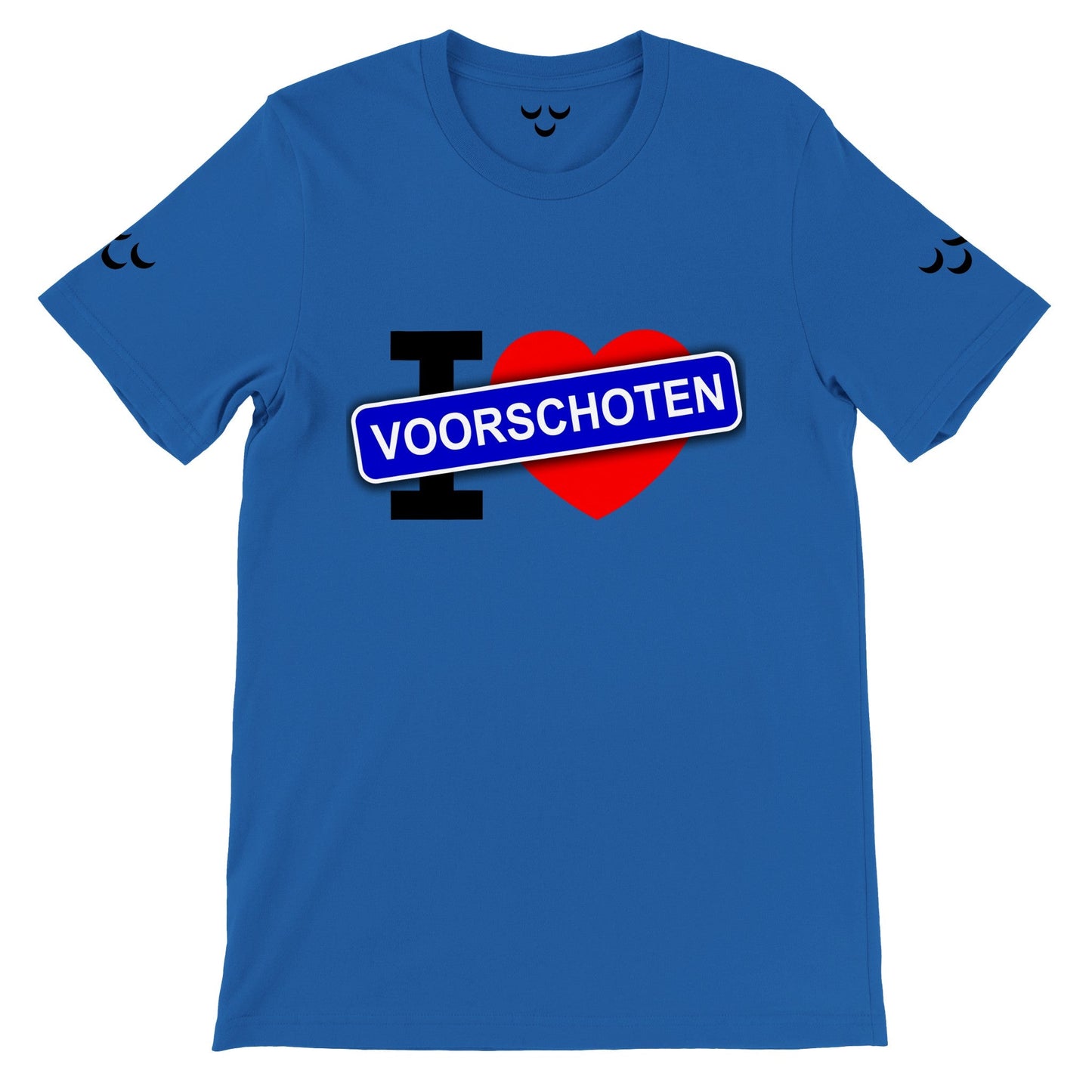 Premium uniseks T-shirt met ronde hals I Love Voorschoten - Webshop I Love Voorschoten