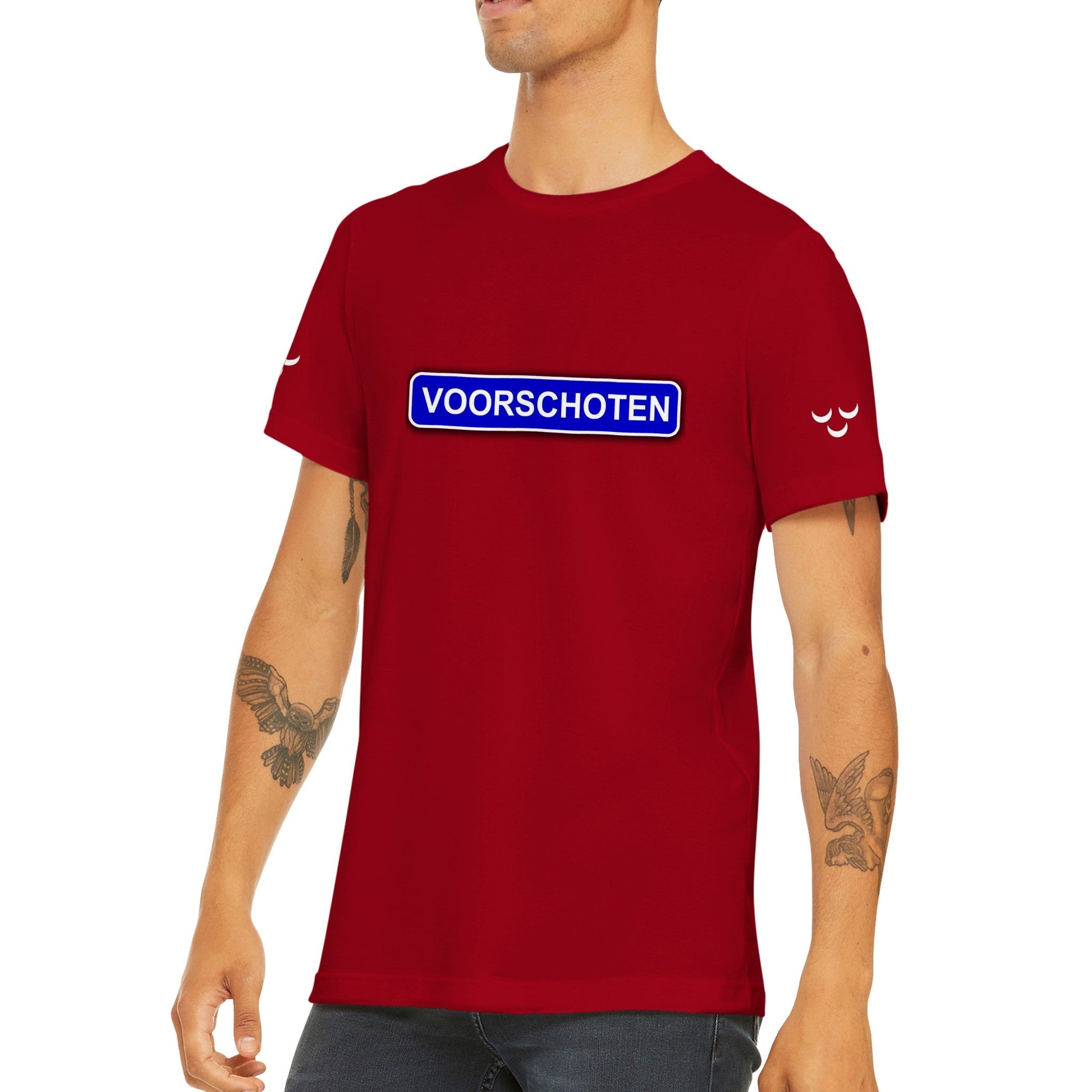Premium uniseks T-shirt met ronde hals Voorschoten - Webshop I Love Voorschoten