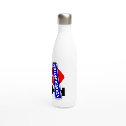 Witte roestvrijstalen waterfles van 483 ml - I Love Voorschoten & Voorschoten.Online